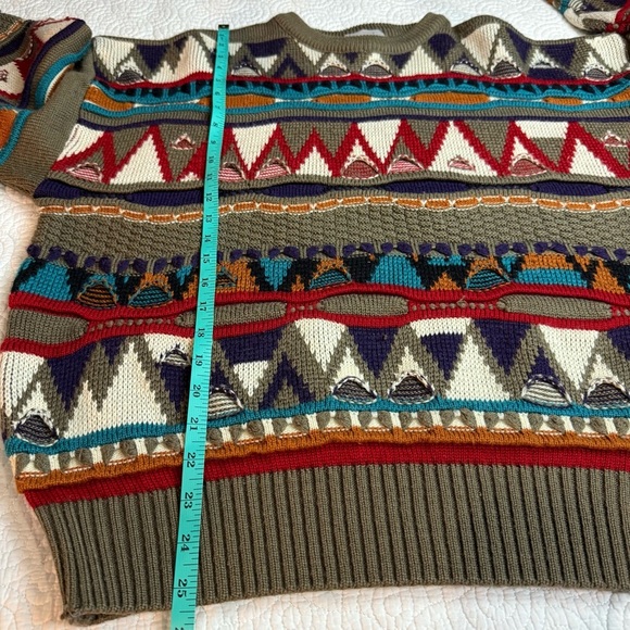 Vintage 90s Tosani 3D knit sweater Mens large Coogi Style - Picture 11 of 14